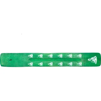 Aroma lampa Milujeme Kameny Stojánek na vonné tyčinky - dřevěný zelený - Buddha 251050