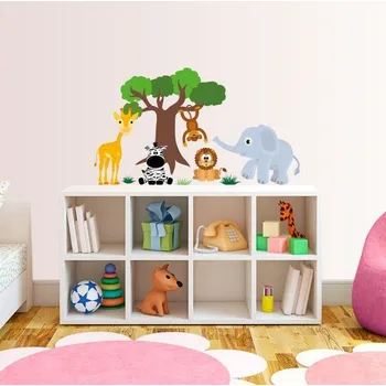 Samolepící dekorace Pestrobarevná dekorační nálepka s motivem zvířátka