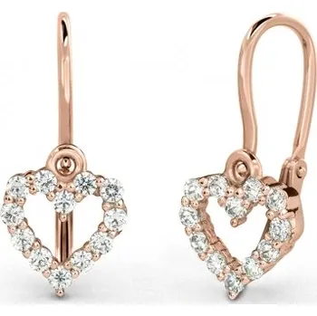 Náušnice Dětské náušnice Viola, zlato s barevnými zirkony Materiál šperku: Růžové zlato, Barevné varianty zirkonů: Čiré zirkony