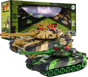 RC model tanku Vojenské tanky na dálkové ovládání 34 x 11 x 12 cm hnědý/zelený 2 ks