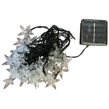Vánoční osvětlení Vánoční solární řetěz hvězdy 5 m 30 LED studená bílá