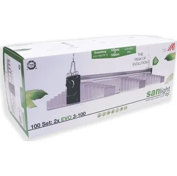 LED panel SANlight EVO LED Set 380W pro 100x100cm 3 µmol/J (SANlight EVO LED Set pro 100x100 cm obsahuje 2 svítidla EVO 3-100 190W, 1x napájecí kabel, 2x rope ratchet, 2x manuální dimmer.)