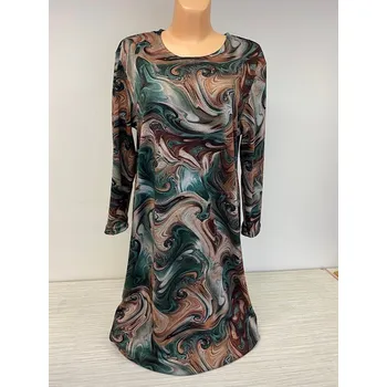 Dámské šaty Podzimní šaty zelené GIDA, Barva Zelená, Velikost XXL52, Materiál 64%Viskoza 31%Pe5%Pu