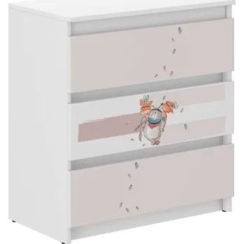 Dětská skříň Komoda do dětského pokoje se zvířátky 76x40x70 cm