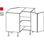 EBS ES90RLB Skříňka spodní rohová lomená, 90 cm, bílá lesk