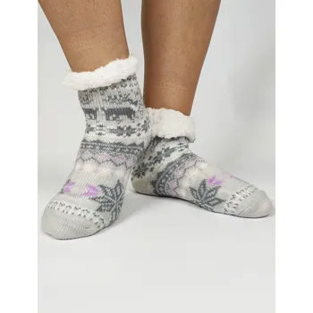 Úžasné dětské teplé ponožky 20-01 světle šedé, Velikost 32-35