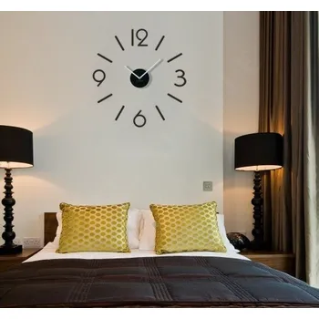 Hodiny Černé hodiny na stěnu nalepovací Černé