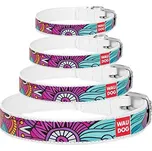 Obojek kožený WAUDOG Summer - bílý (38-49cm/2,5cm)