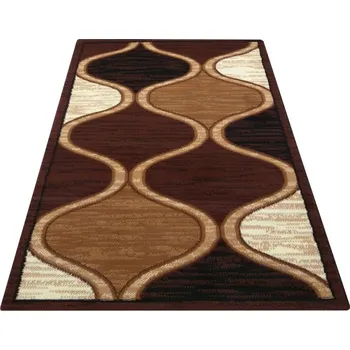 Koberec Hnědý vzorovaný koberec do obývacího pokoje Šířka: 150 cm | Délka: 210 cm