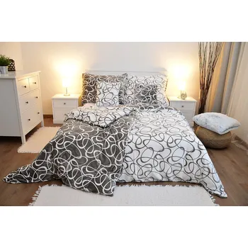 Povlečení APEX Kirsty šedé 140 x 200, 70 x 90 cm zipový uzávěr