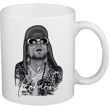 Hrnek malý bílý s potiskem Kurt