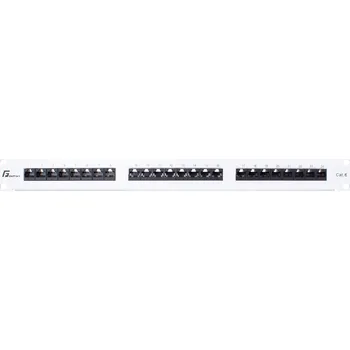 Patch panel PATCH PANEL UTP CAT.6 24 PORTŮ ŠEDÝ PGF-6UTP24-B5-G GETFORT