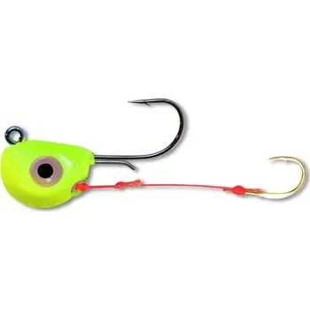 Rybářský háček Quantum Jigová hlava s návazcem Tenya red/glow-32g