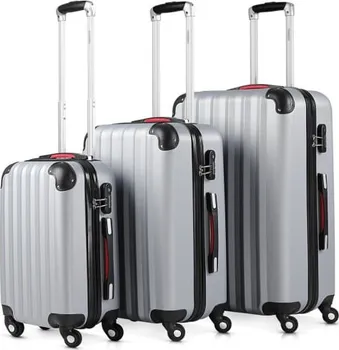 Cestovní kufr Sada cestovních kufrů Base 3 ks stříbrná