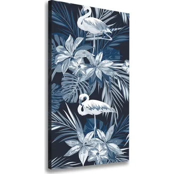 Obraz Vertikální Foto obraz na plátně Květiny a plameňáci