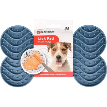 Flamingo Lick Pad Yummee kost M 21,8 x 8 cm modrá