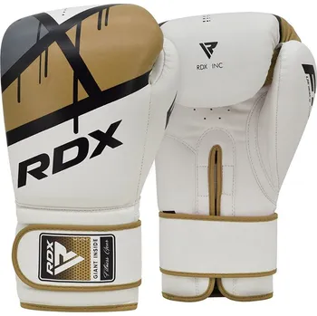 Boxerské rukavice Boxerské rukavice RDX F7 white/golden vel. 10 oz