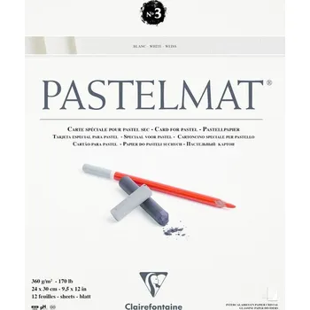 Výtvarný papír Blok CLAIREFONTAINE Pastelmat č.3, 24x30cm, 360g, 12 listů