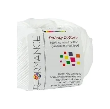 Příze Performance Bavlněná příze Dainty Cotton 202 - bílá, 50 g, 155m