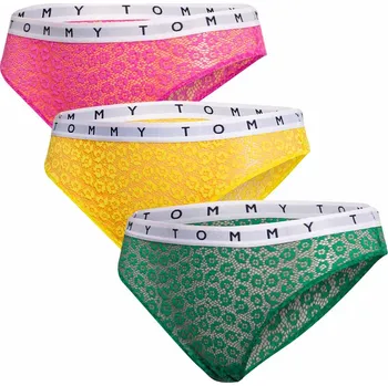 Dámské plavky TOMMY HILFIGER DÁMSKÉ BIKINY 3P FULL LACE BIKINI YELLOW/GREEN/PINK UW0UW02522 0Y0 Velikost: M