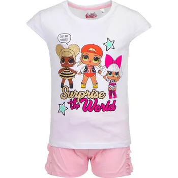 Dívčí pyžamo SUN CITY Dívčí tričko kraťasy komplet L.O.L. Surprise bavlna bílý Velikost: 114 (6 let)