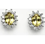 Stříbrné náušnice přírodní citrín - NŠ1480 (Stříbrné náušnice s citrínem 7 x5 mm)