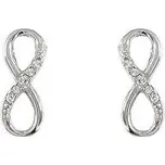 Stříbrné náušnice nekonečno se zirkony
