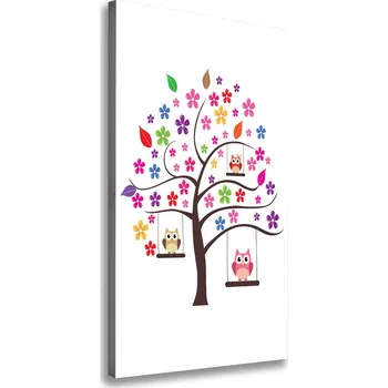 Obraz Vertikální Foto obraz na plátně Sovy na houpačkách