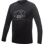 Pánské termotriko s dlouhým rukávem Sensor Merino Wool – potisk L černá van life
