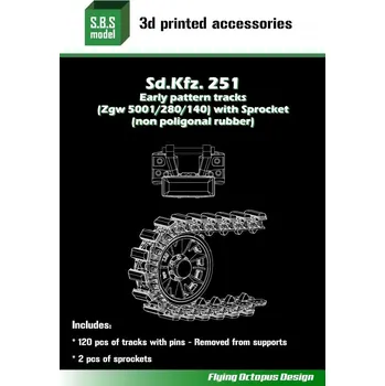 Plastikový model S.B.S model 1/35 Sd.Kfz.251 Early Patt.tracks+sprocket non-p.