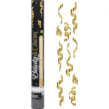 Party dekorace Vzduchové konfety B&C Streamers, zlaté, 40 cm