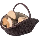 ČistéDřevo PR070 proutěný koš na dřevo tmavě hnědý