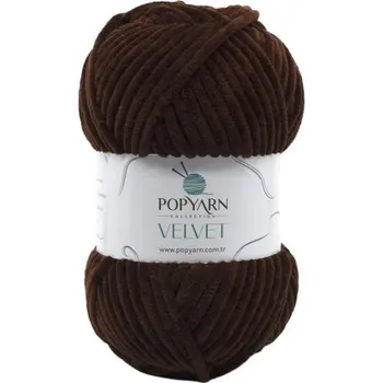 Příze POPYARN Pletací příze Velvet B011 - hnědá
