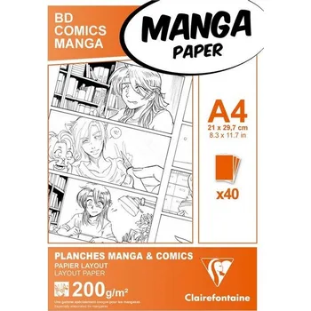 Blok CLAIREFONTAINE Manga BD/Comic pack, A4, 200g, 40 listů