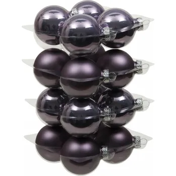 Vánoční dekorace Skleněné baňky ojíněný šeřík 5,7 cm, sada 16 ks (134547 057 106813 baňka šeřík 16/57mm)