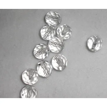 Dětské navlékací korálky Korálky broušené/ohňovky - bílá průhledná > Ø10mm (10 kusů)