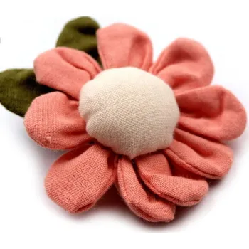Brož Textilní brož KVĚTINA - růžová