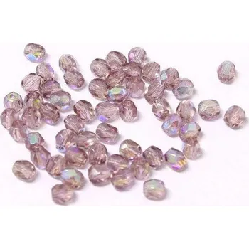 Korálek Korálky broušené/ohňovky - fialová AB lesk > Ø4mm (100 kusů)