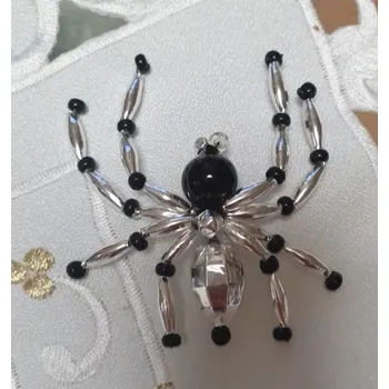 Vánoce Vánoční 3D ozdoba PAVOUK - barva černá (vánoční ozdoby z dutých perlí)