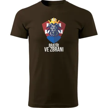 Pánské tričko Tričko Bratři ve zbrani (merch Tankista) - hnědá