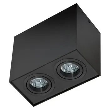 Stropní bodové přisazené svítidlo Azzardo Eloy 2 black/black AZ2138 GU10 2x50W IP20 18,5cm hranaté černé