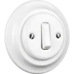 Elhard KV5001W Keramik vypínač č.1 - kulatý, klapka, bílý - komplet