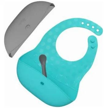 BBLÜV Pöket Set bryndáků + lžička Aqua/Grey