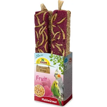 Pro ptáka JR FARM Birds tyčinka proteinová s ovocem a moučnými červy 150g