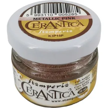 Výtvarná barva Stamperia Patina Cerantica - metalická růžová 20ml