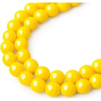 Dětské navlékací korálky Korálky skleněné kulaté (25 kusů) - žlutá > Ø8mm