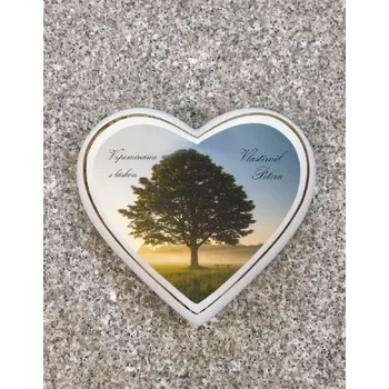 Smuteční dekorace Urna Srdce ležící velké strom a západ slunce