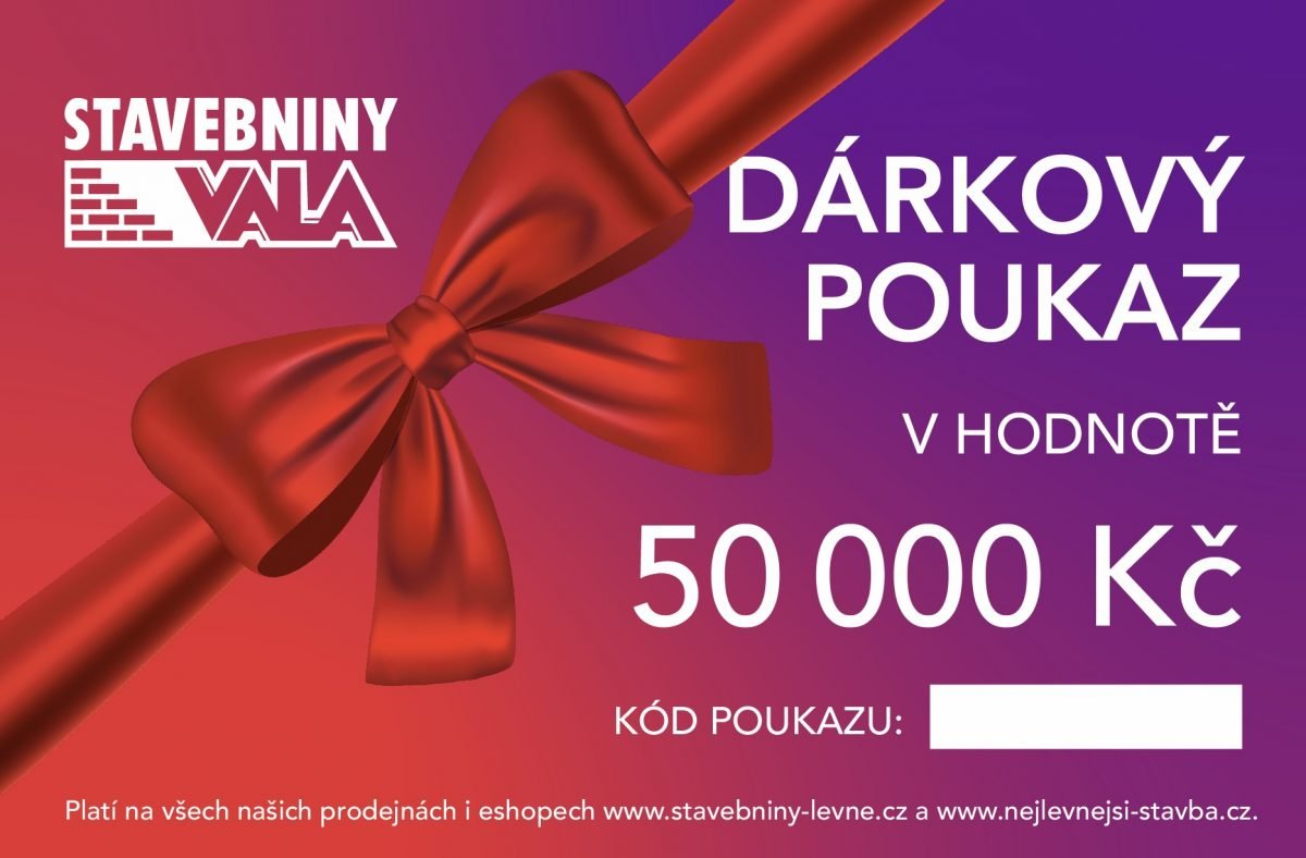 Dárkový Poukaz v hodnotě 50 000 Kč