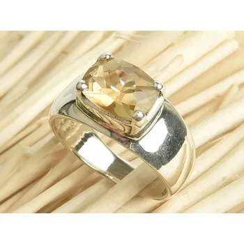 Prsten Prsten citrín brus obdélník vel.55 Ag 925/1000 7,3g