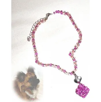 Náhrdelník Náhrdelník TERINKA > 28cm (kostička růžová-fialová)